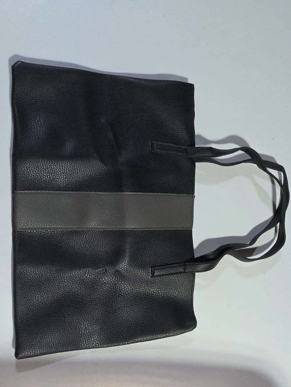 Classic Black Tote Bag with Gray Accent - Men
